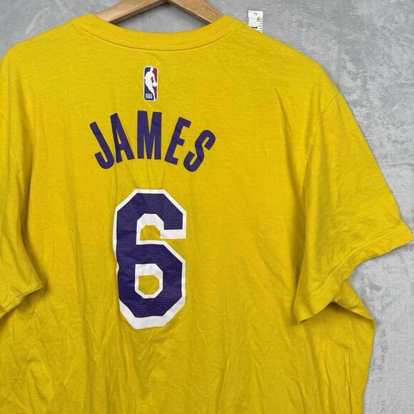 Nike LeBron James #6 Lakers T-Shirt XXL Gold Purple NBA Tee Fan Jersey Baskeball - Picture 7 of 7